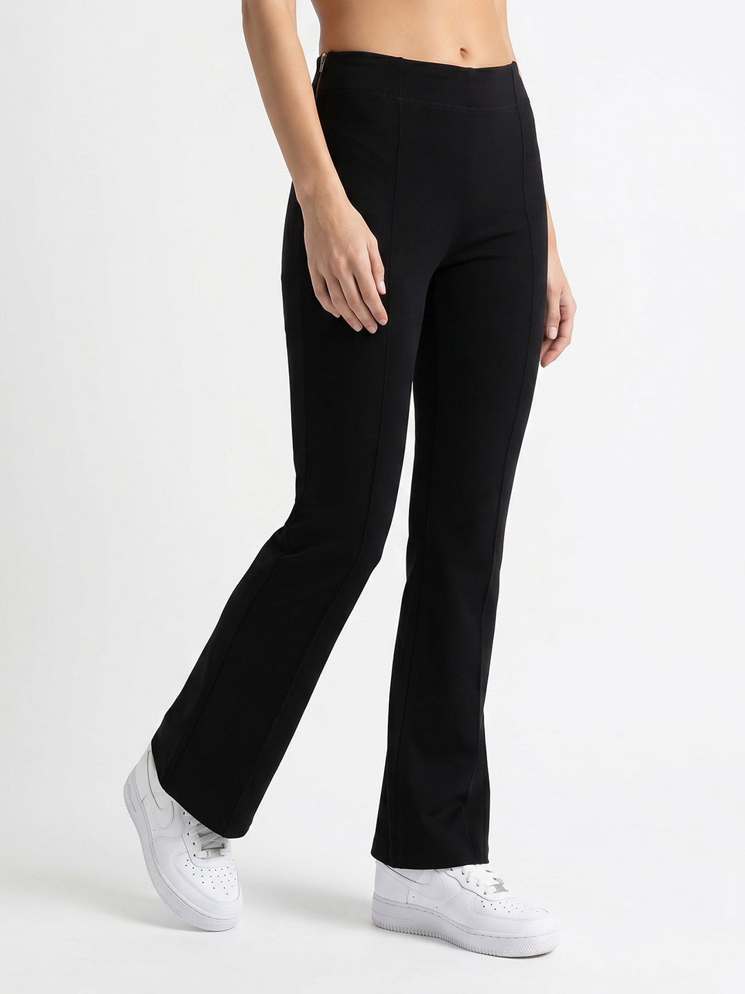 Women Black High-Rise Flare Jeans