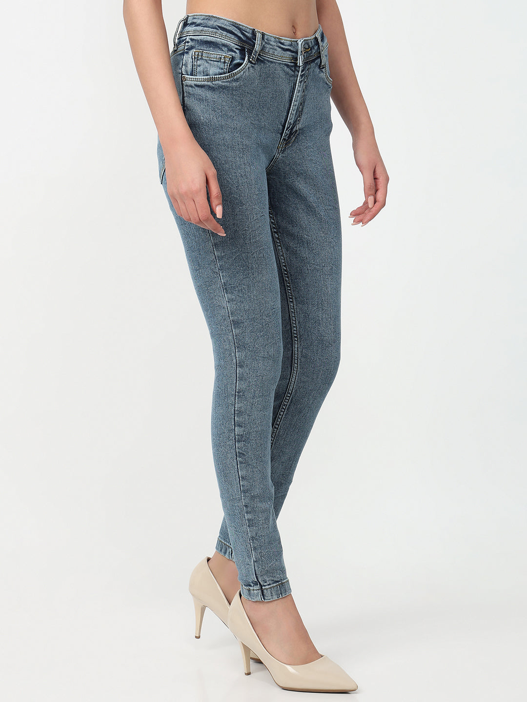 Women Blue High-Rise Skinny Jeans