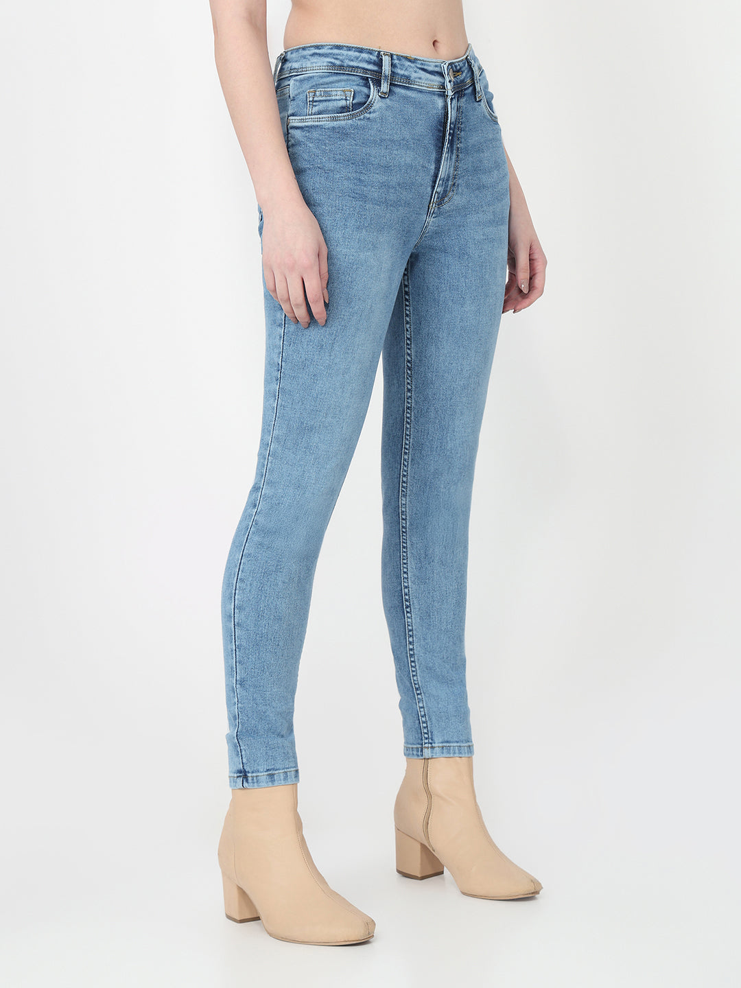 Women Blue High-Rise Skinny Jeans