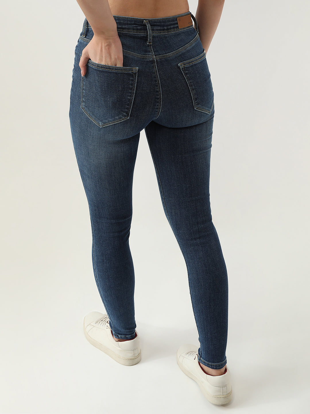 Women Dark Blue High-Rise Skinny Jeans