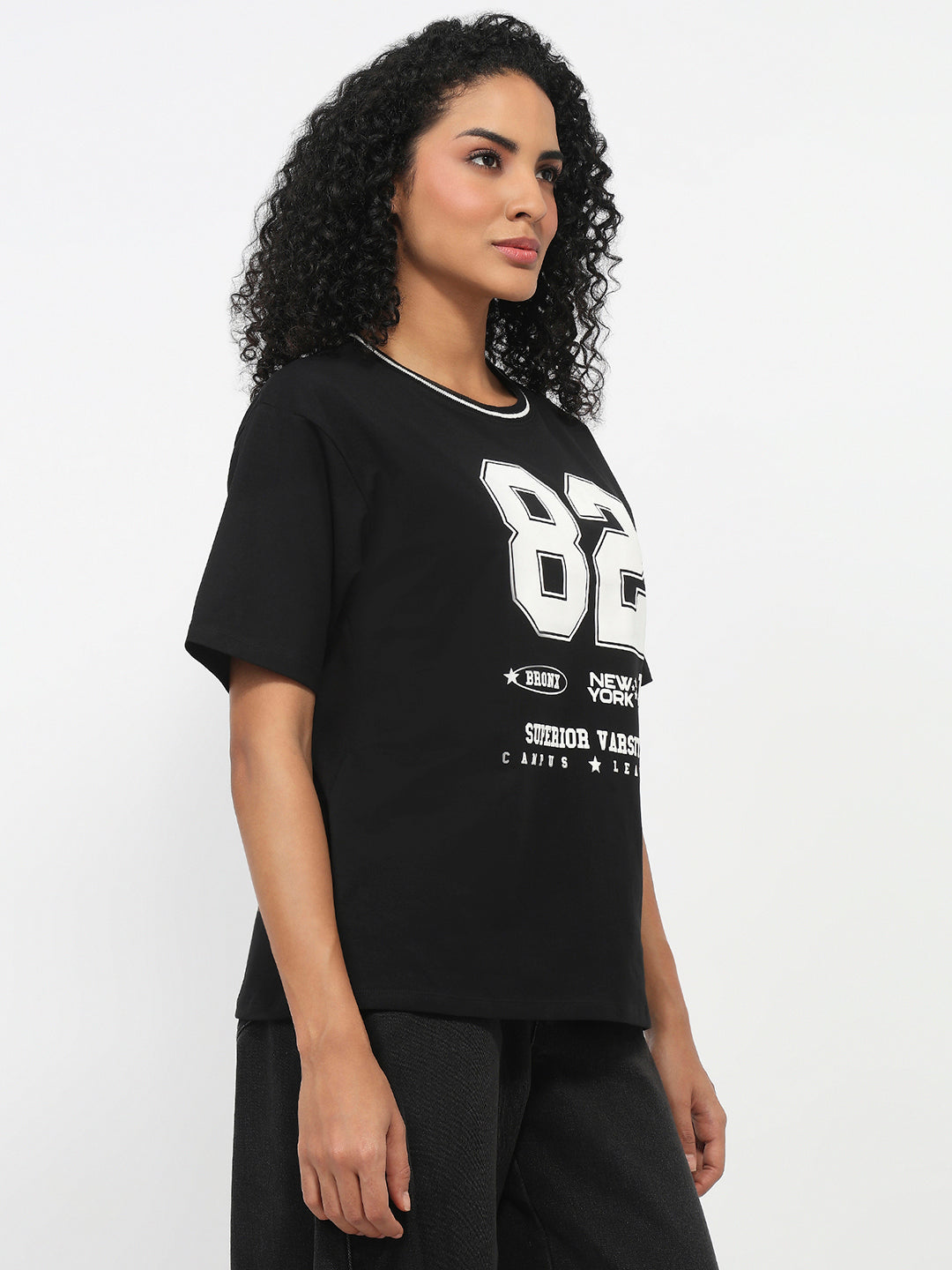 Women Black Oversized T-Shirt