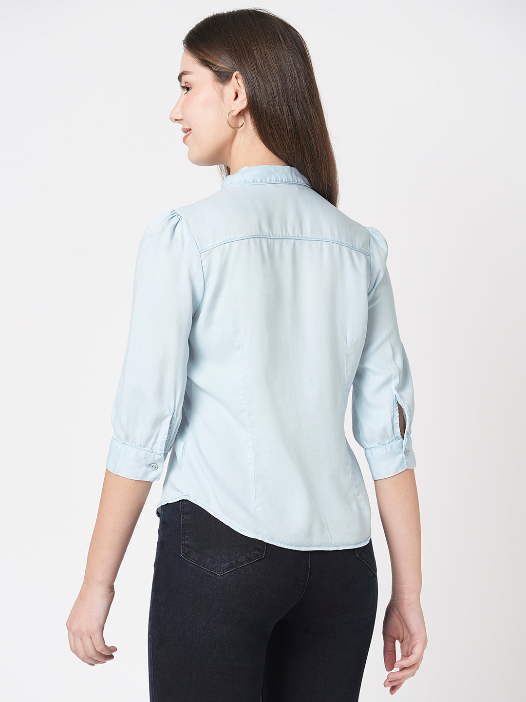 Women Light Blue Denim Shirt