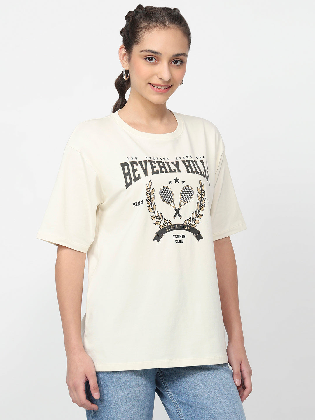 Women Ivory Oversized T-Shirt