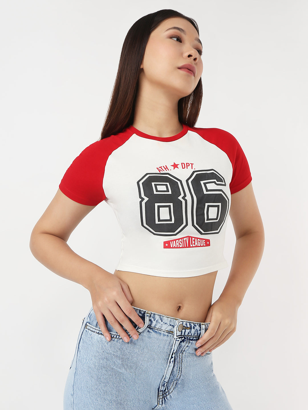 Women Ivory/Red Slim Genz Tees