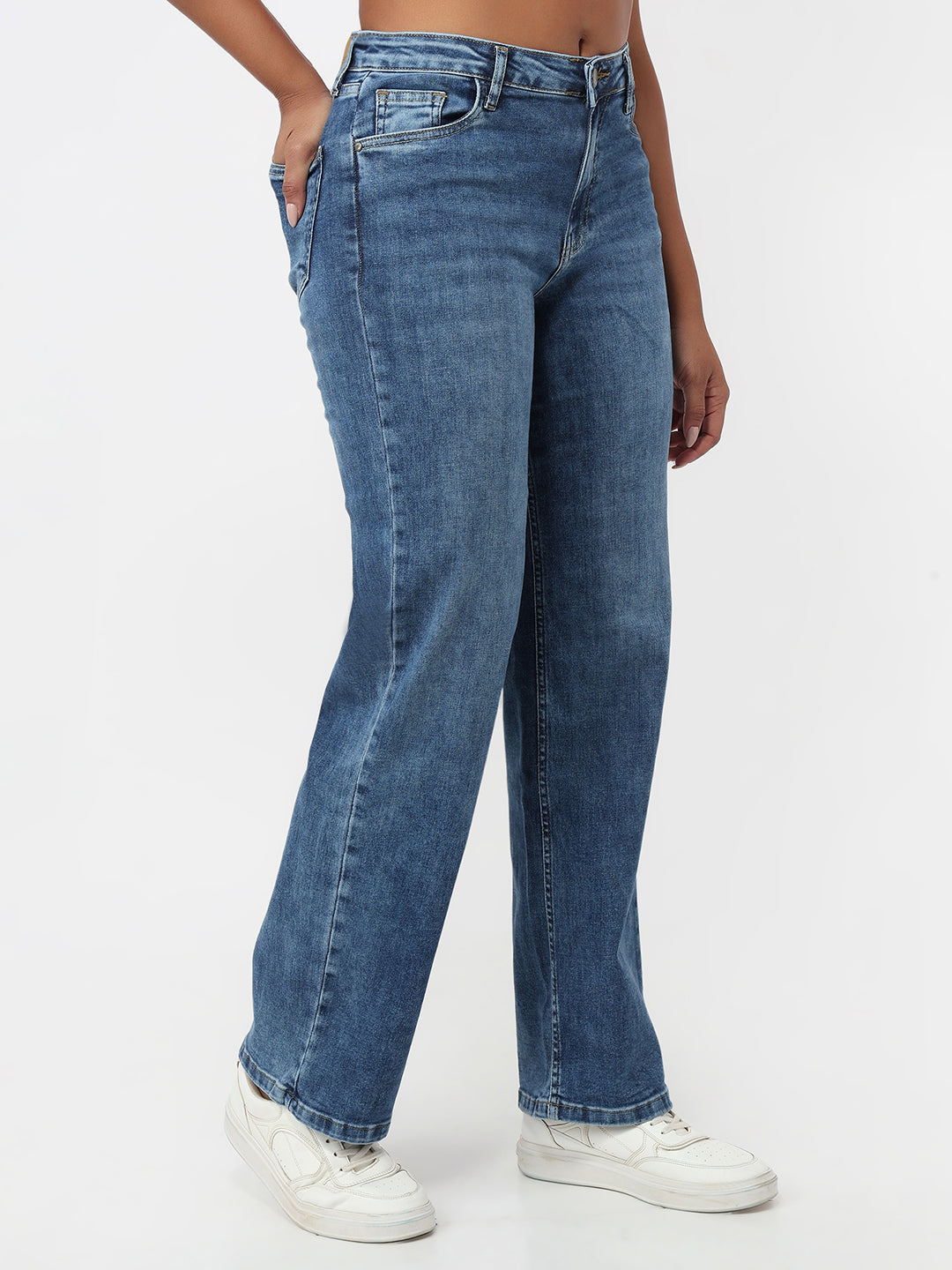 Blue High-Rise Baggy Jeans