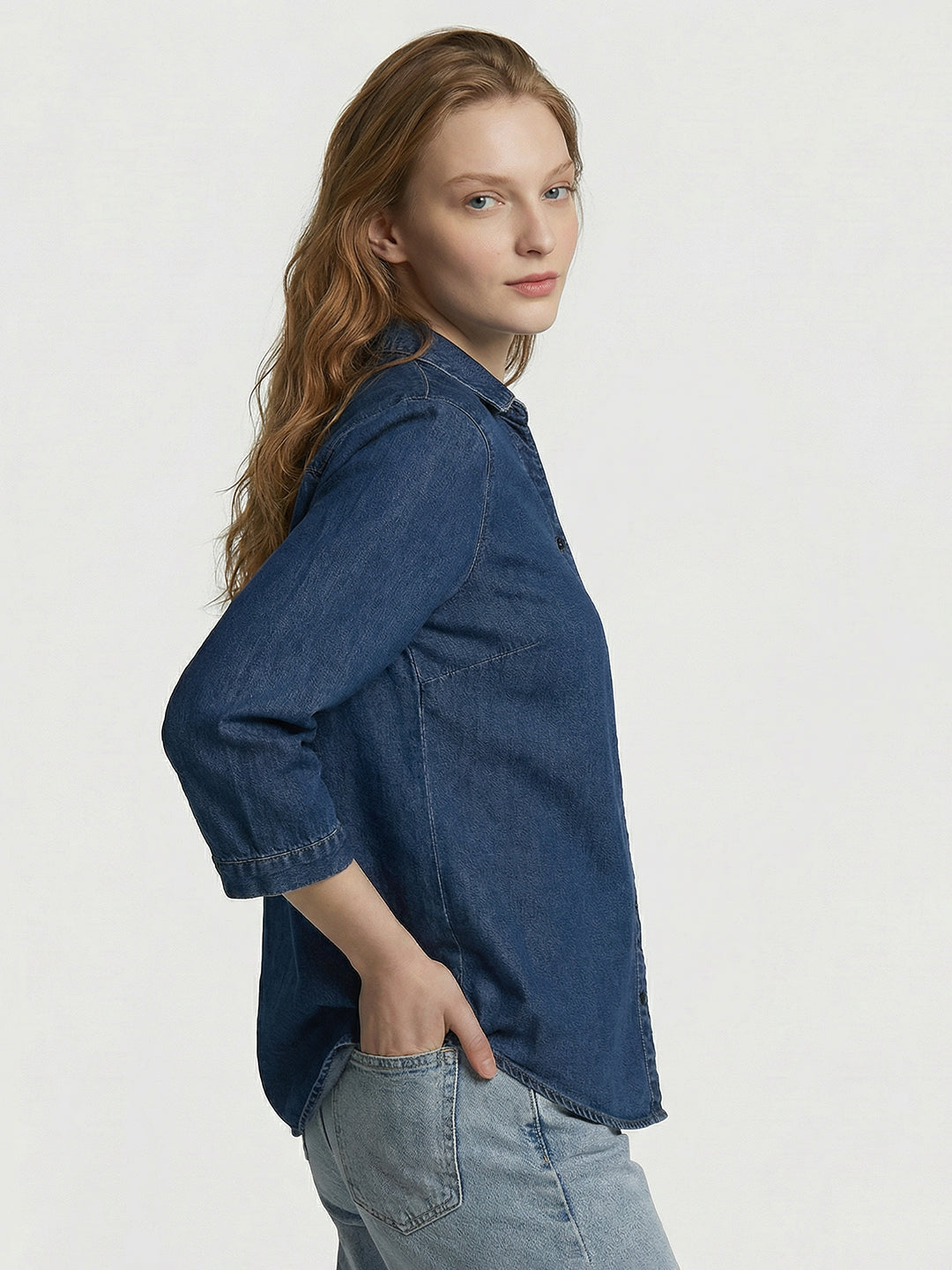 Women Blue Denim Shirt