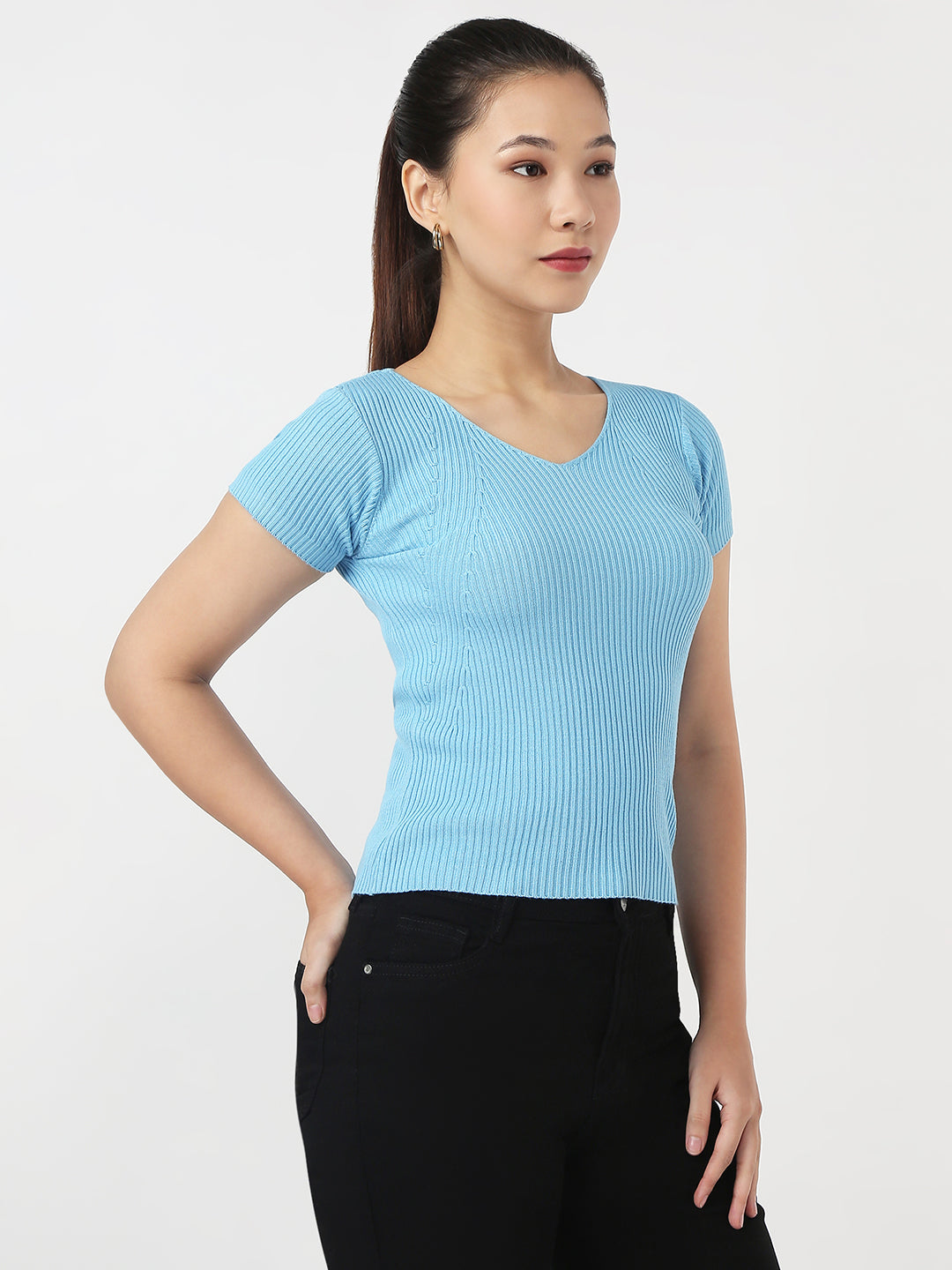 Women Sky Slim Flat Knit