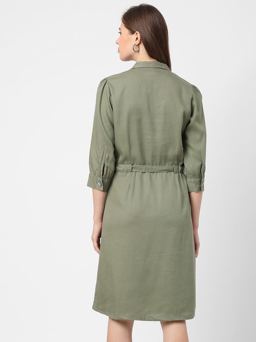 Women Light Olive Solid Dress