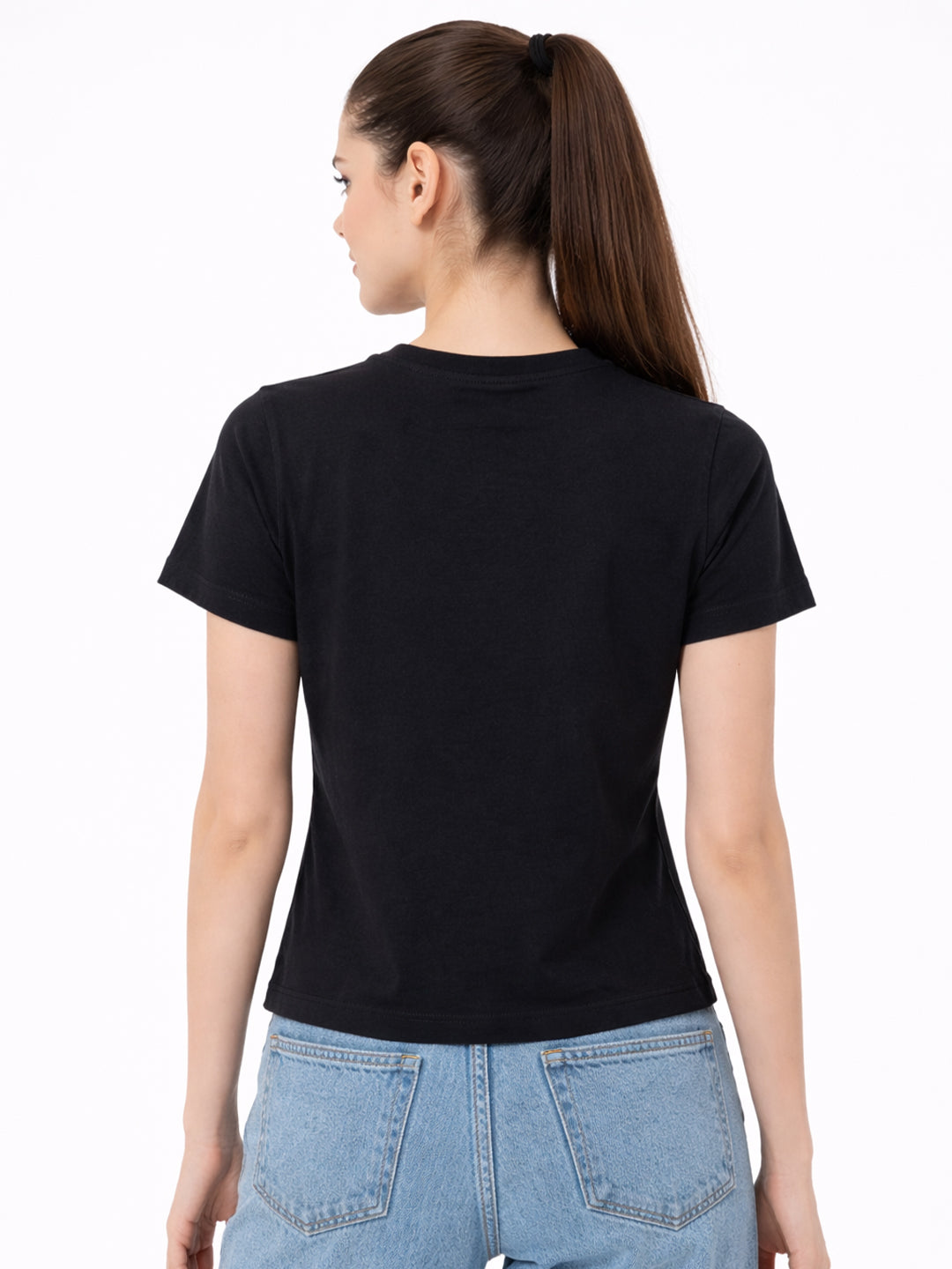 Women Black Graphic T-Shirt