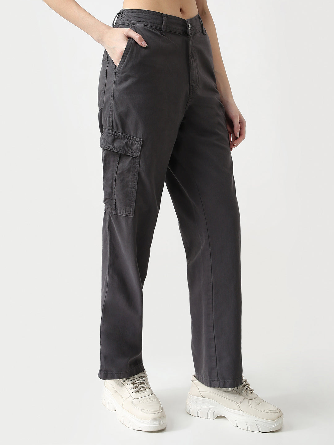 Women High-Rise Loose Fit Cargo
