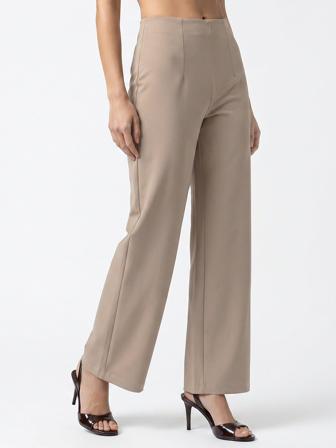 Women Oatmilk Wide Leg Treggings