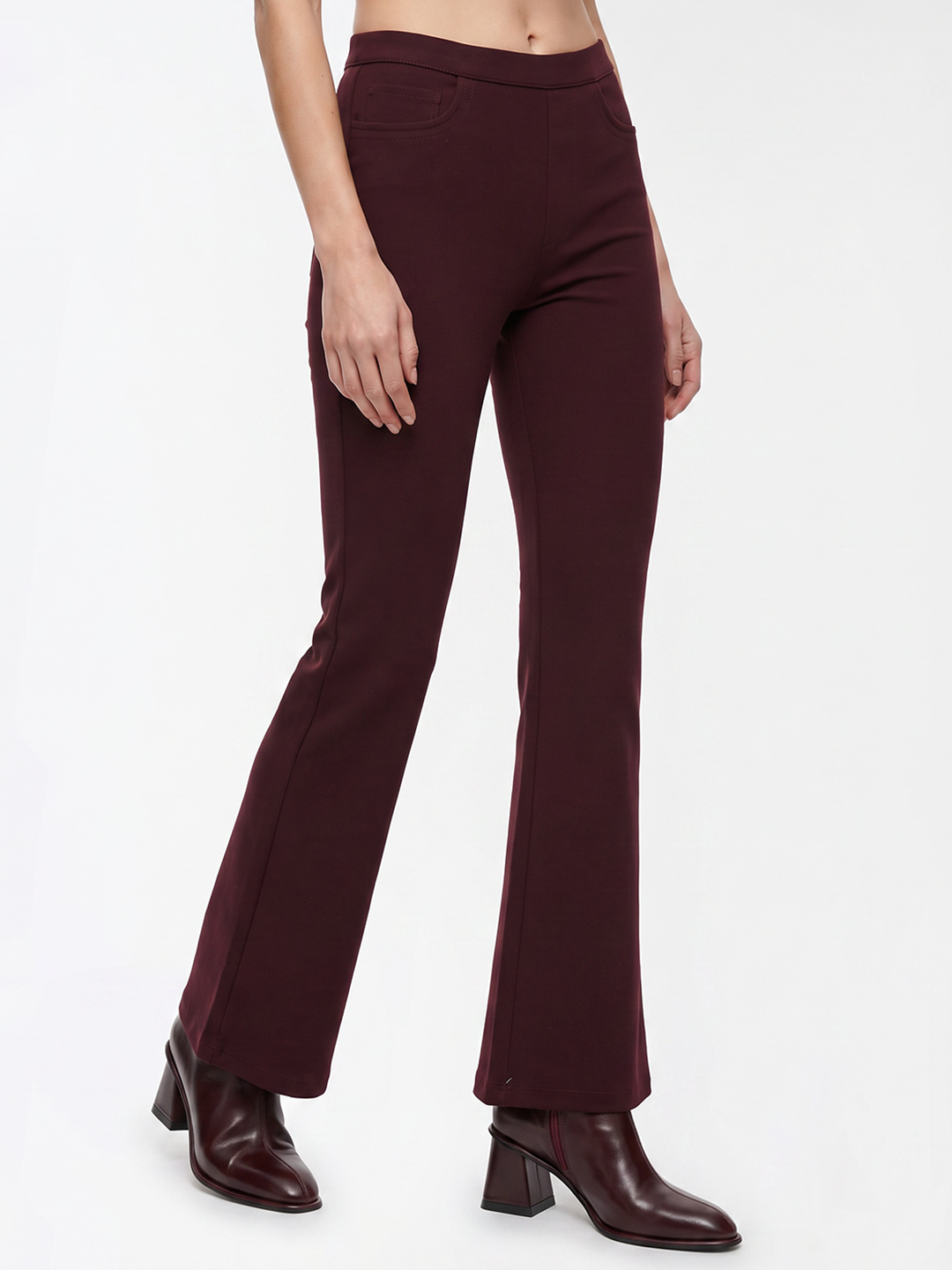 Women Wine Flare Treggings