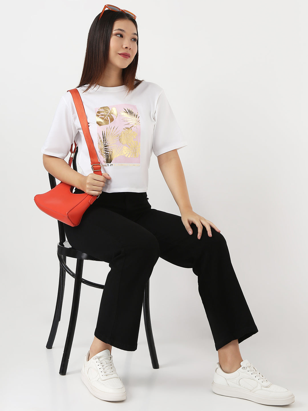 Women White Graphic Crop Genz Tees