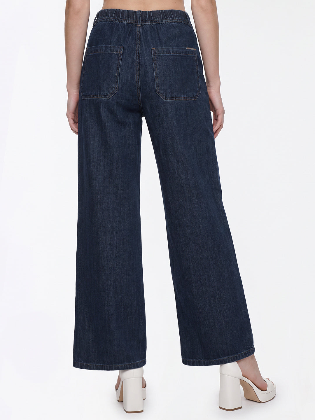Blue High-Rise Super Wide Leg Jeans