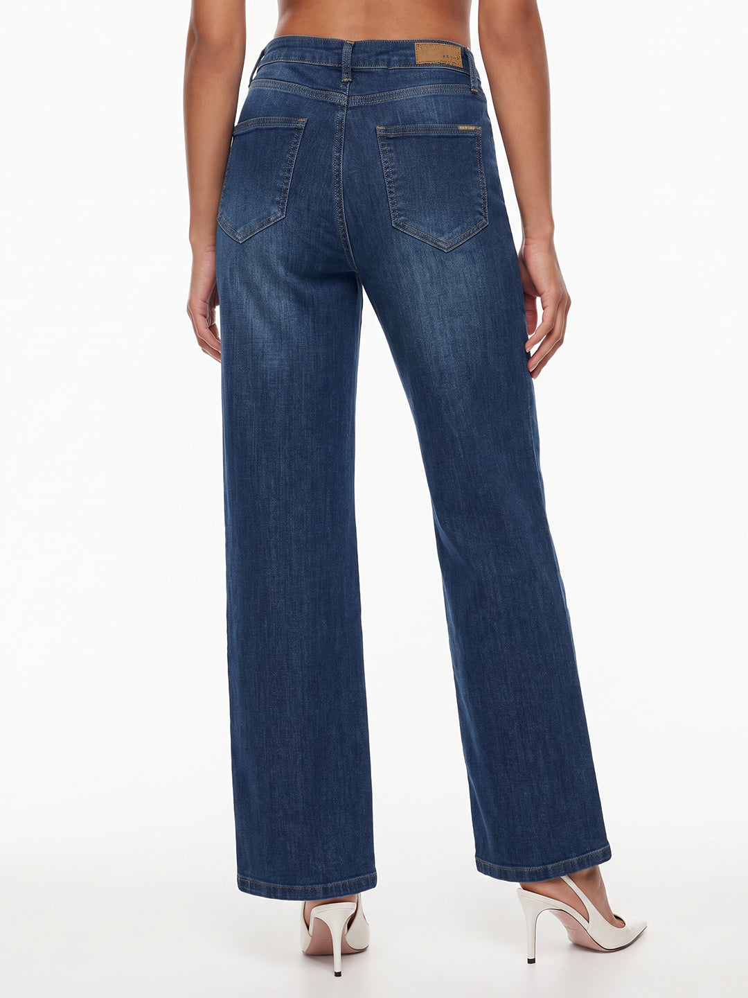 Blue High-Rise Wide Leg Jeans