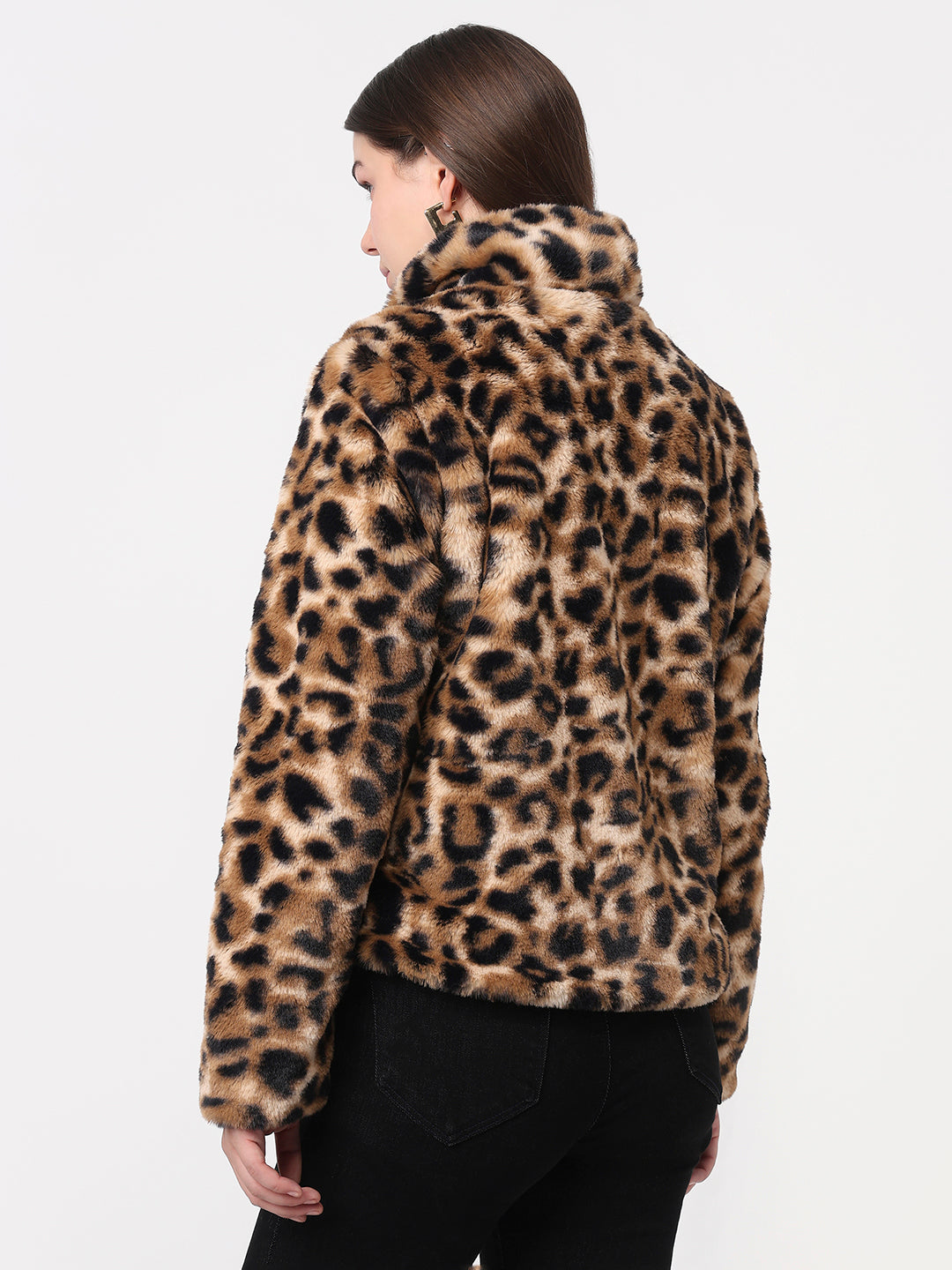 Women Leopard Print Winter Jacket