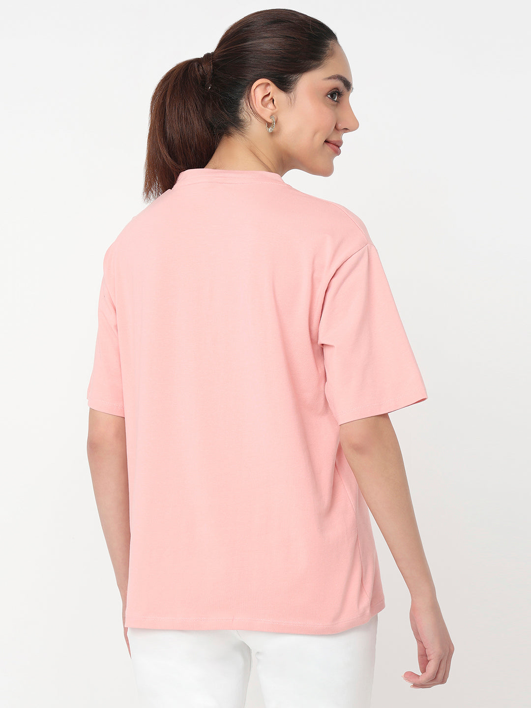 Women Blush Pink Oversized T-Shirt