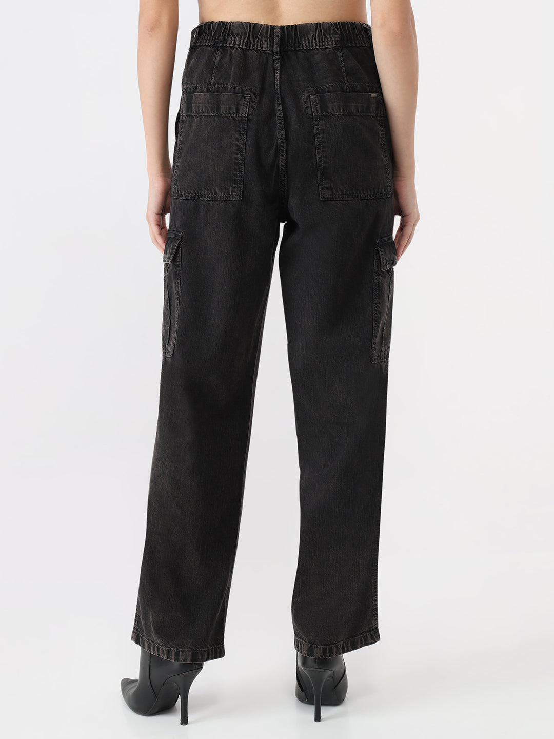 Women Grey Mid-Rise Cargo