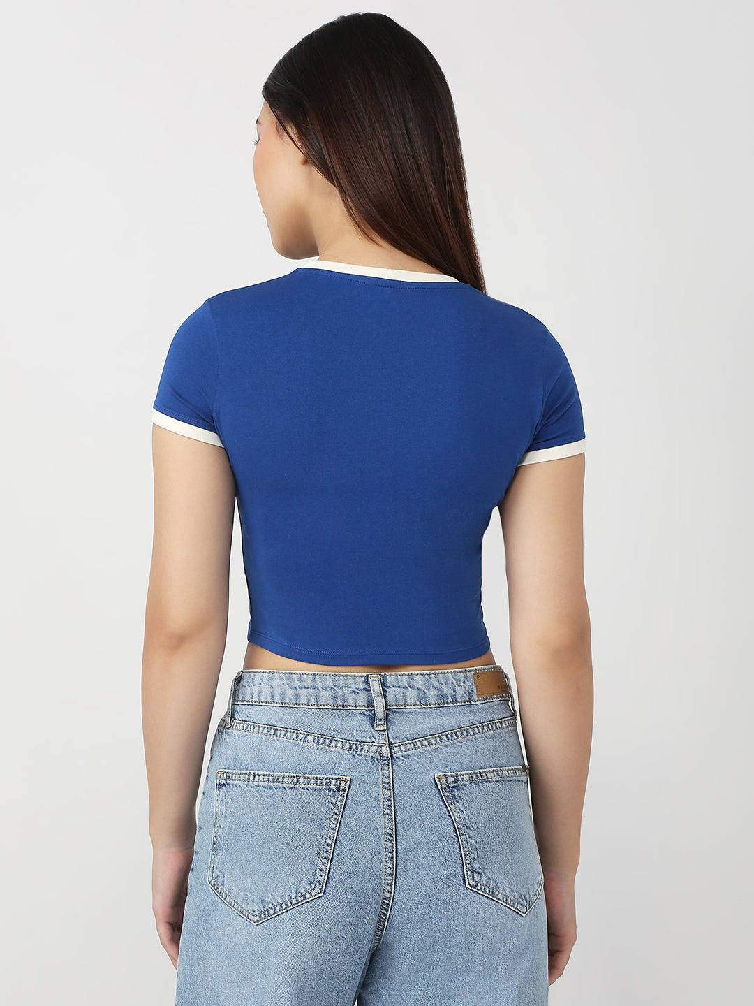 Women Royal Blue Slim Genz T-Shirt