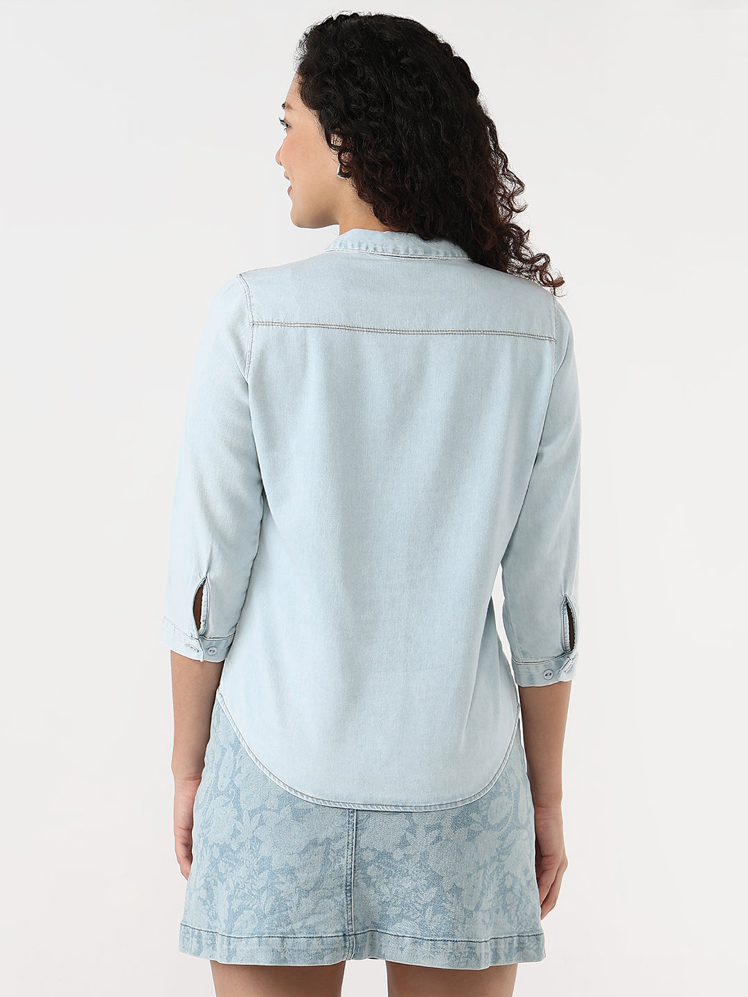 Women Blue Slim Shirt