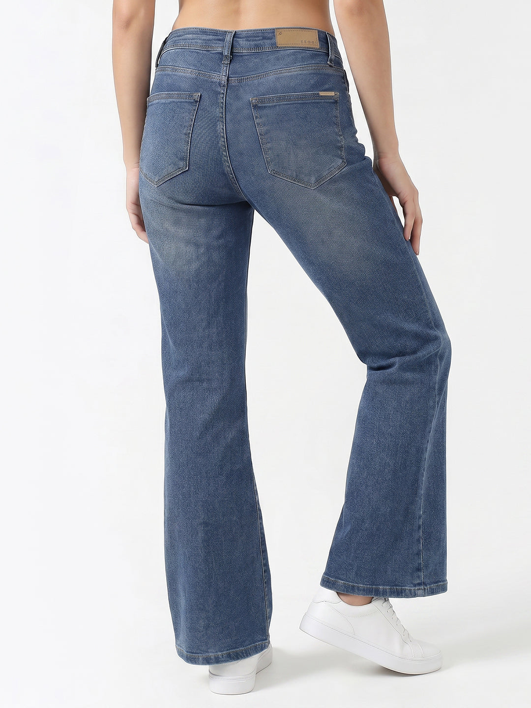 Light Blue High-Rise Crop Flare Jeans