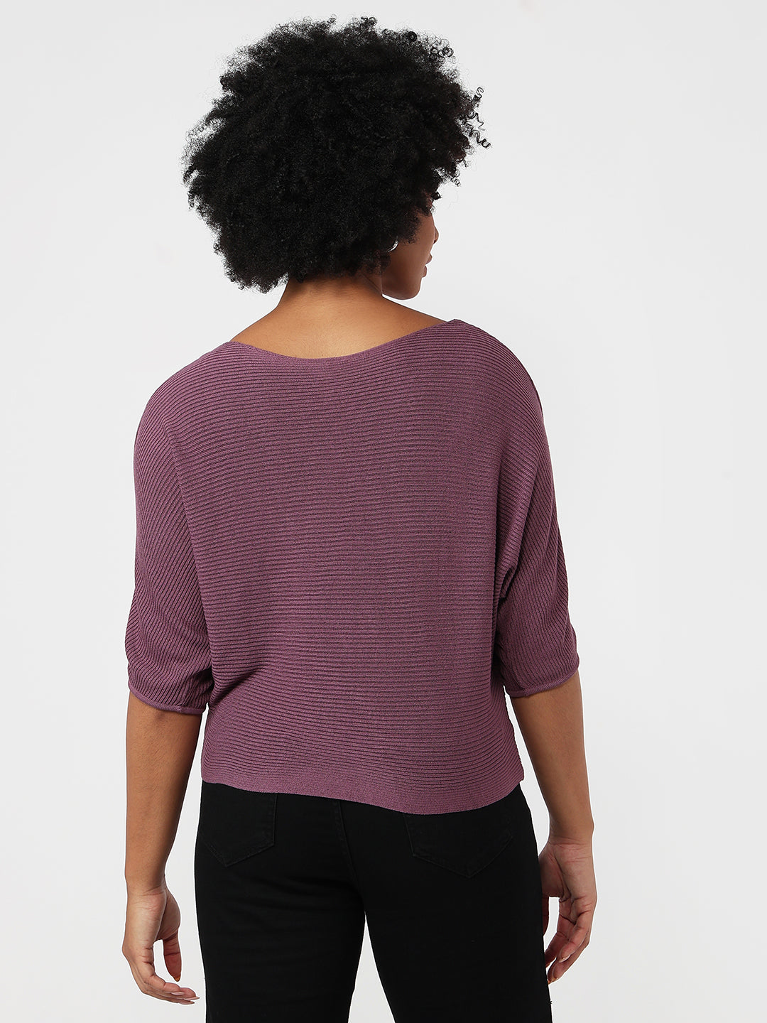 Women Mauve Slim Fit Batsleeve
