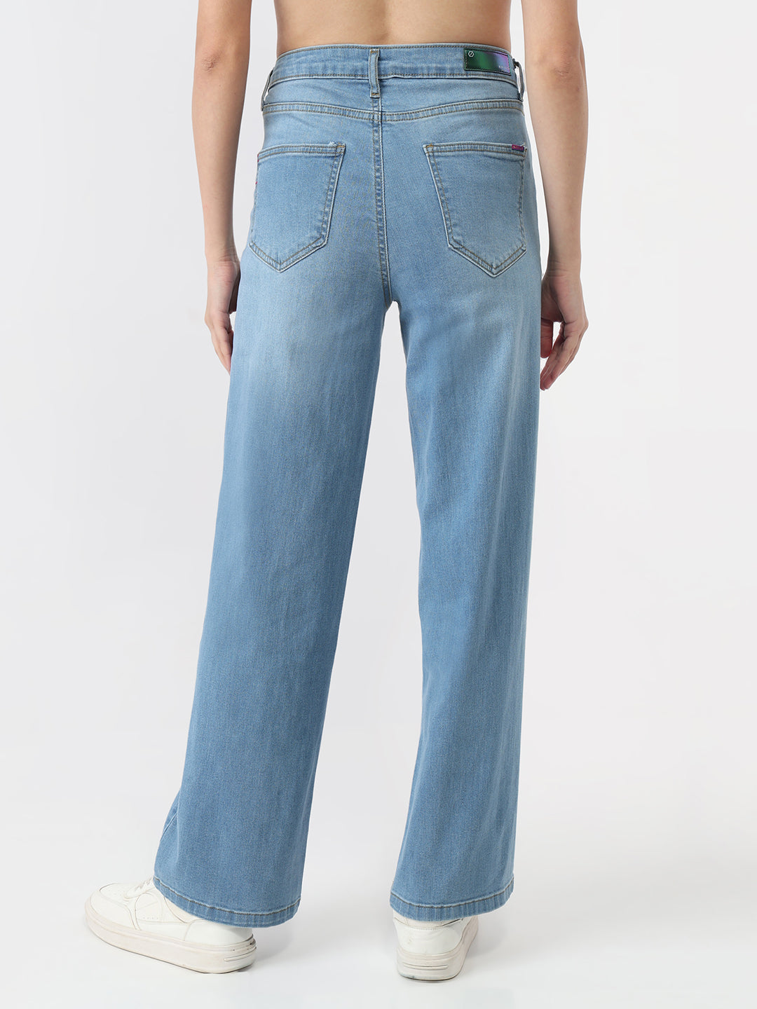 Women Blue High-Rise Wide Leg Jeans