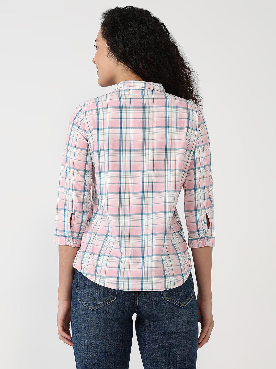 Women Rose Pink Slim Shirt