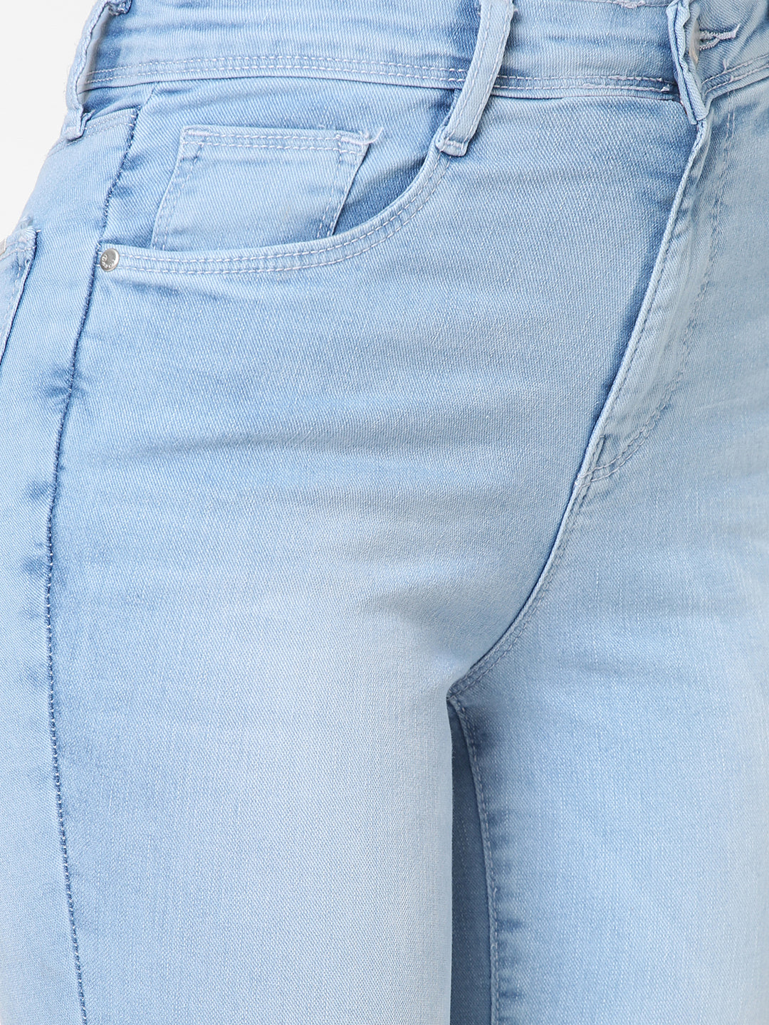 Women Light Blue High-Rise Flare Jeans