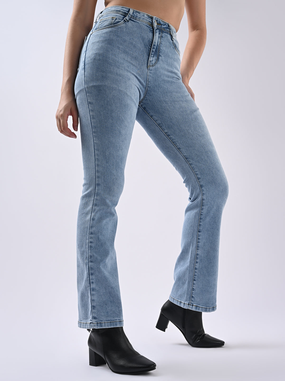 Women Blue High-Rise Flare Jeans