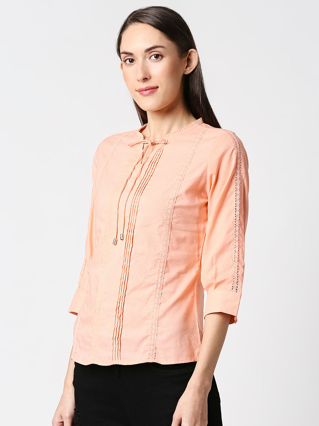 Women Salmon Slim Top