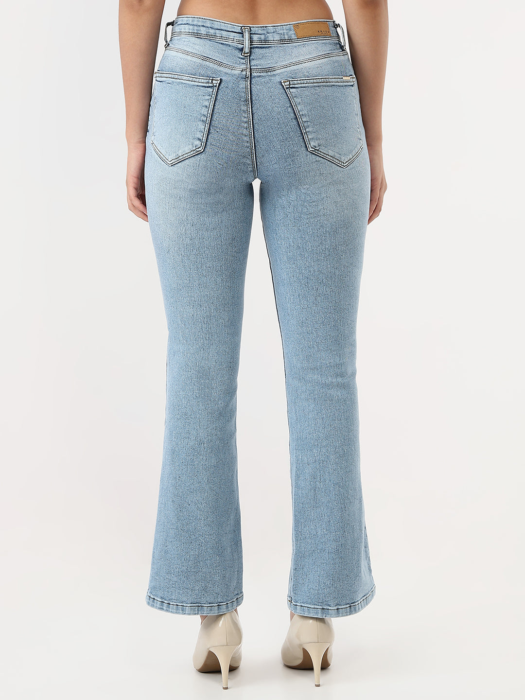 Women Light Blue High-Rise Flare Jeans
