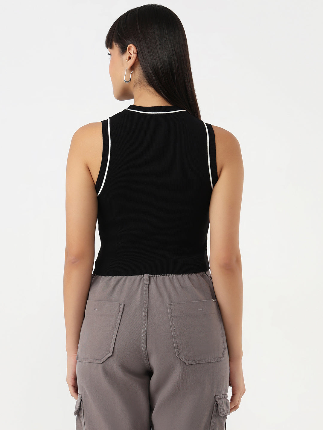 Women Black Slim Tank Top