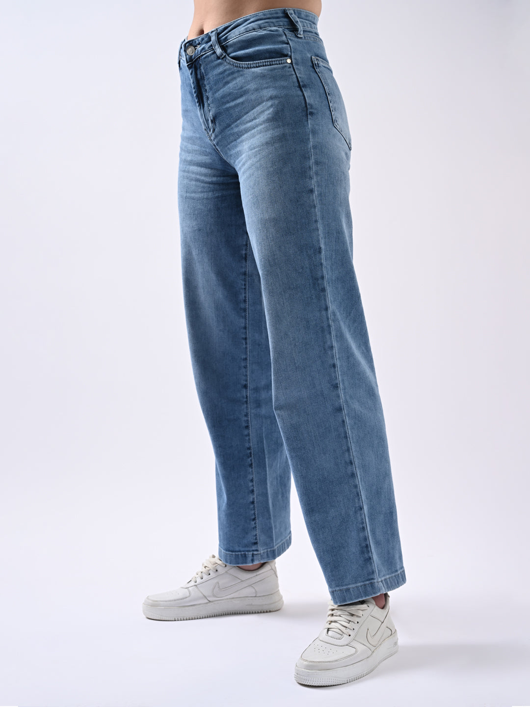 Women High Rise Wide Leg Jeans