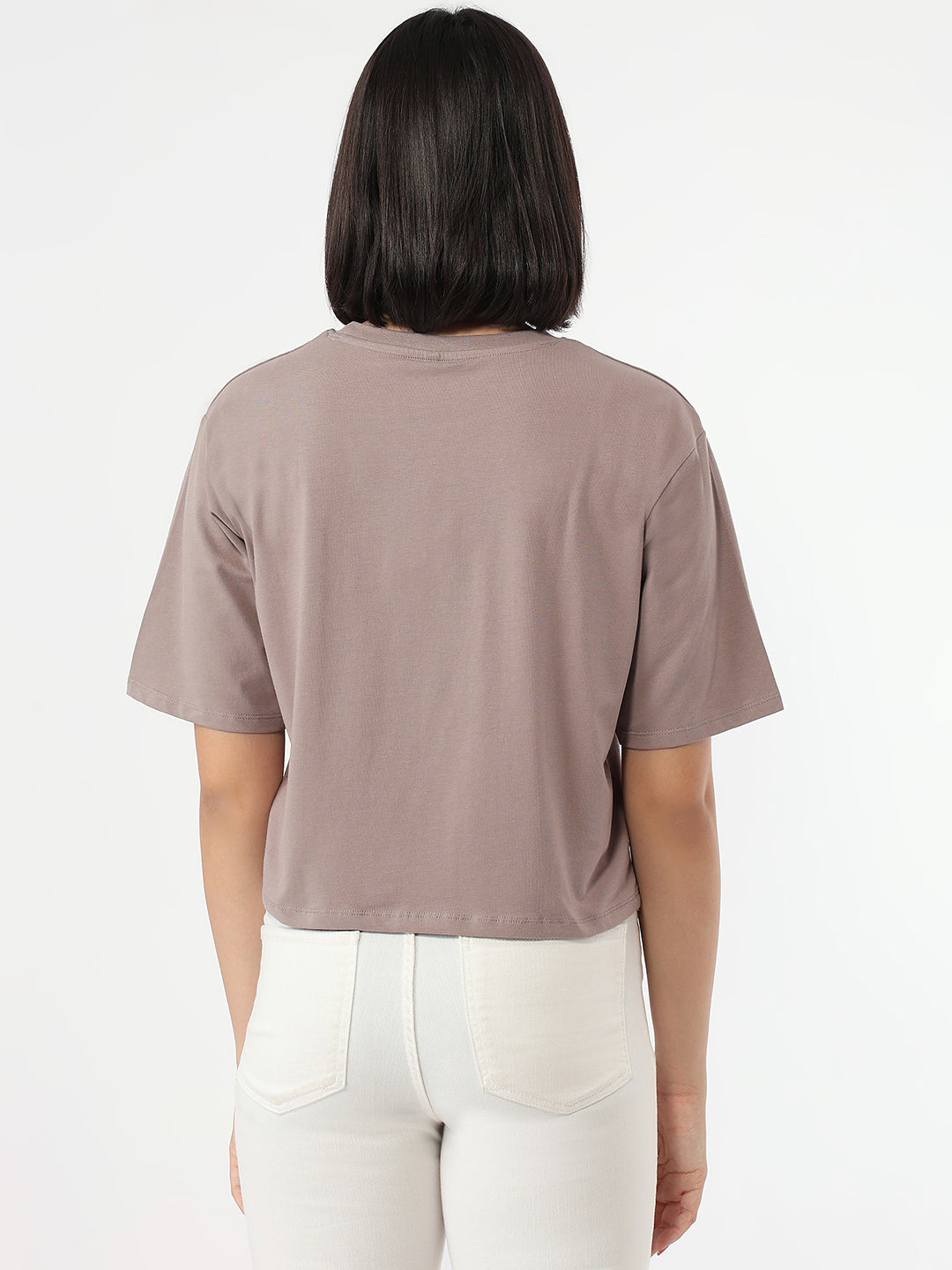 Women Oyster Slim Fit Crop T-Shirt