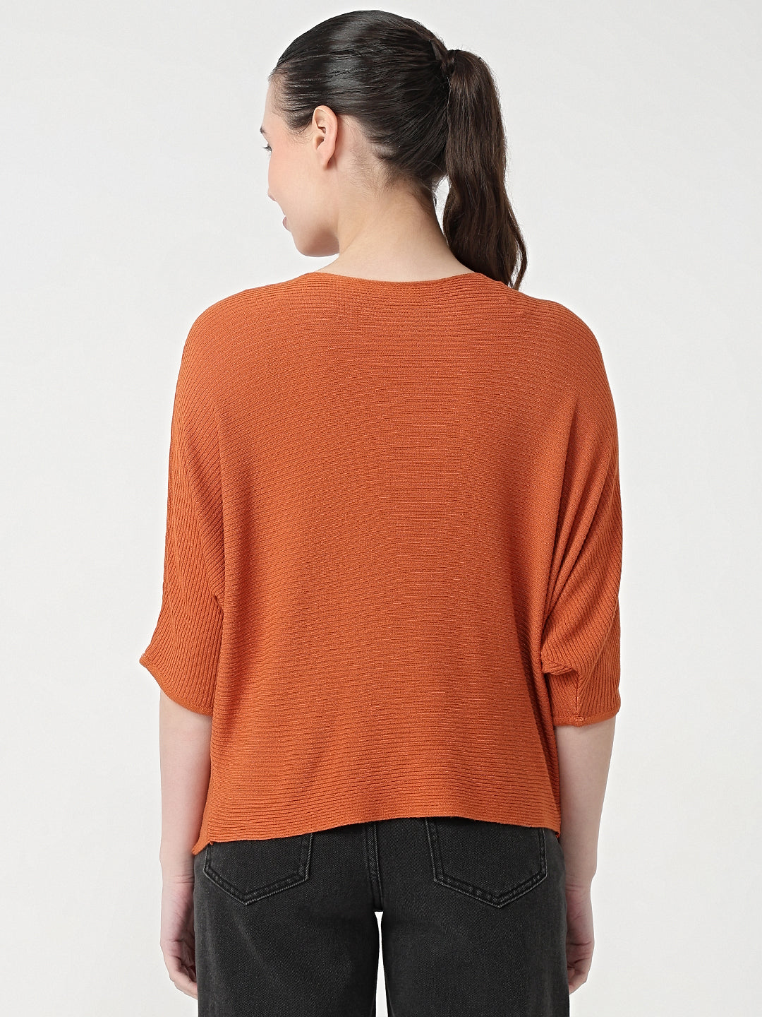 Women Burnt Orange Batsleeve Top