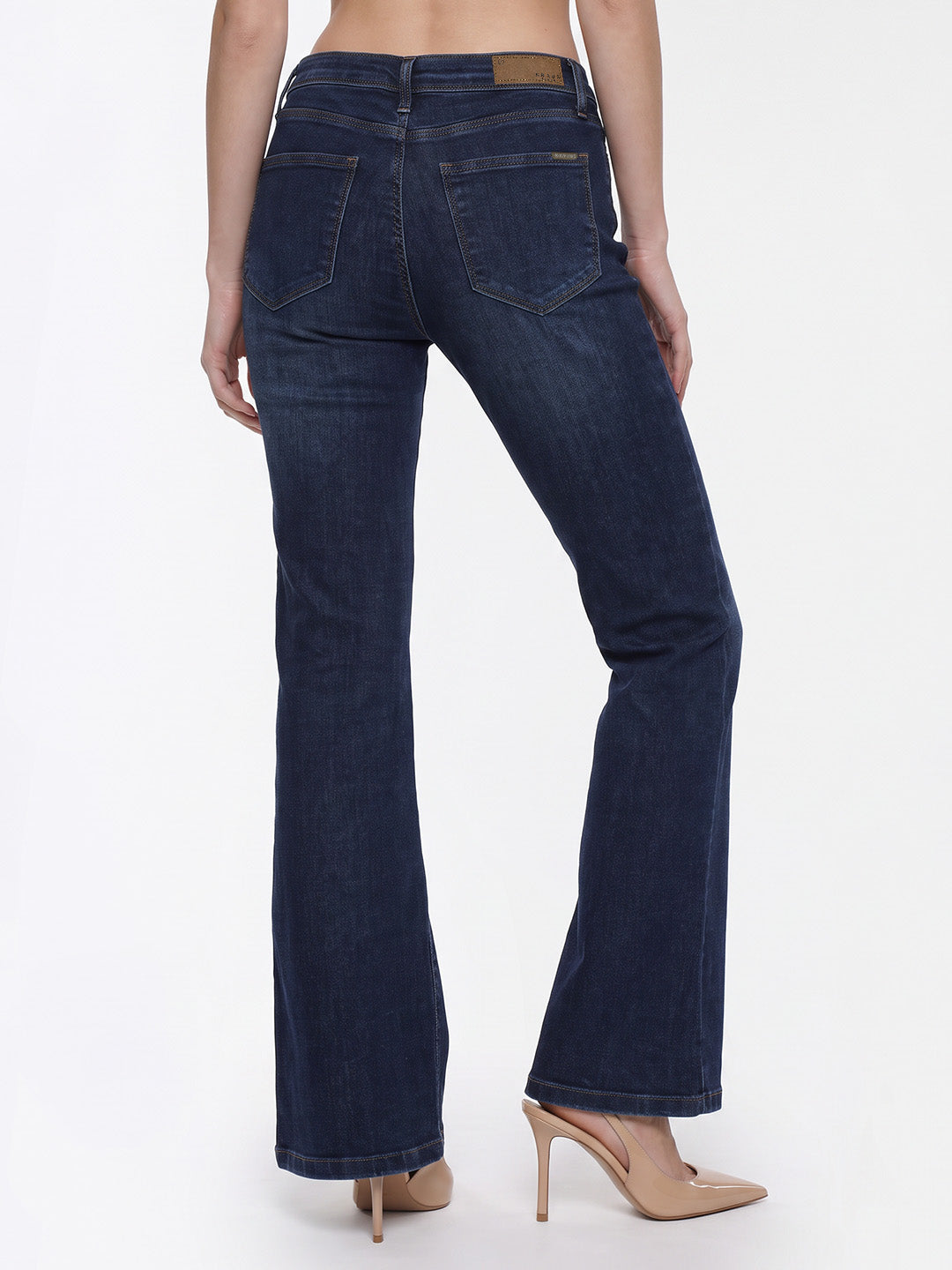 Blue High-Rise Flare Jeans