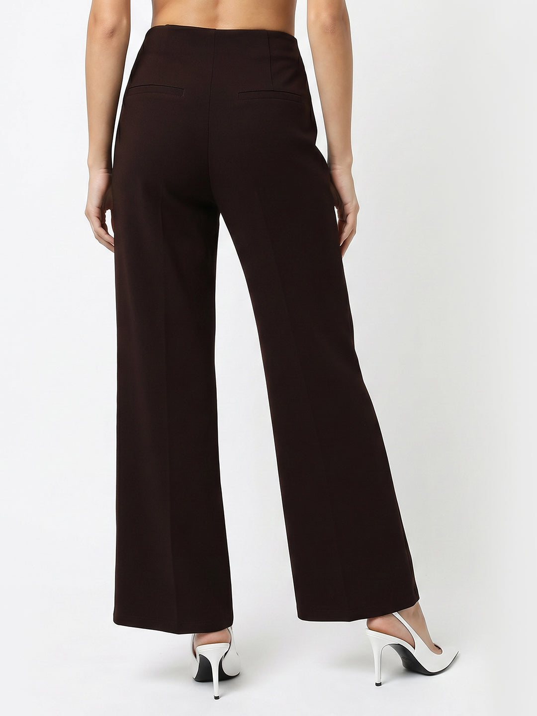 Women Dark Sepia High-Rise Wide Leg Jeans