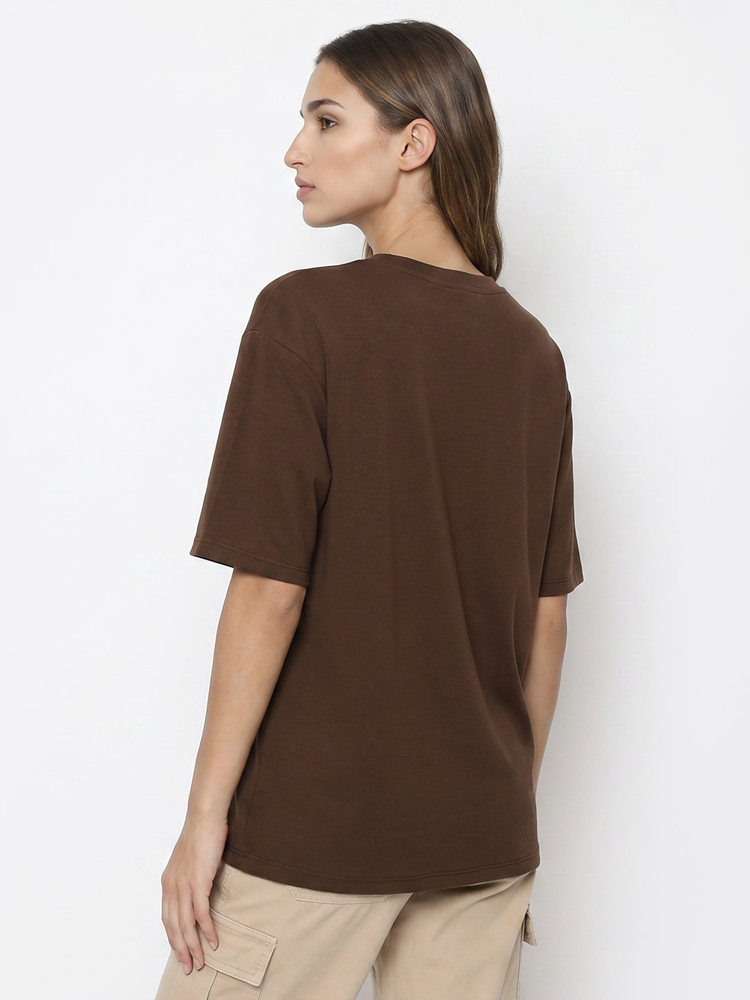 Women Brown Oversize T-Shirt