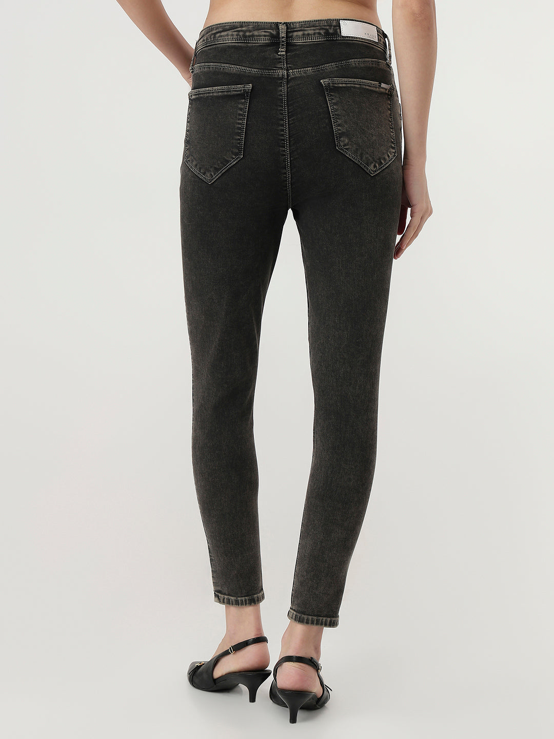 Women Grey High-Rise Skinny Jeans