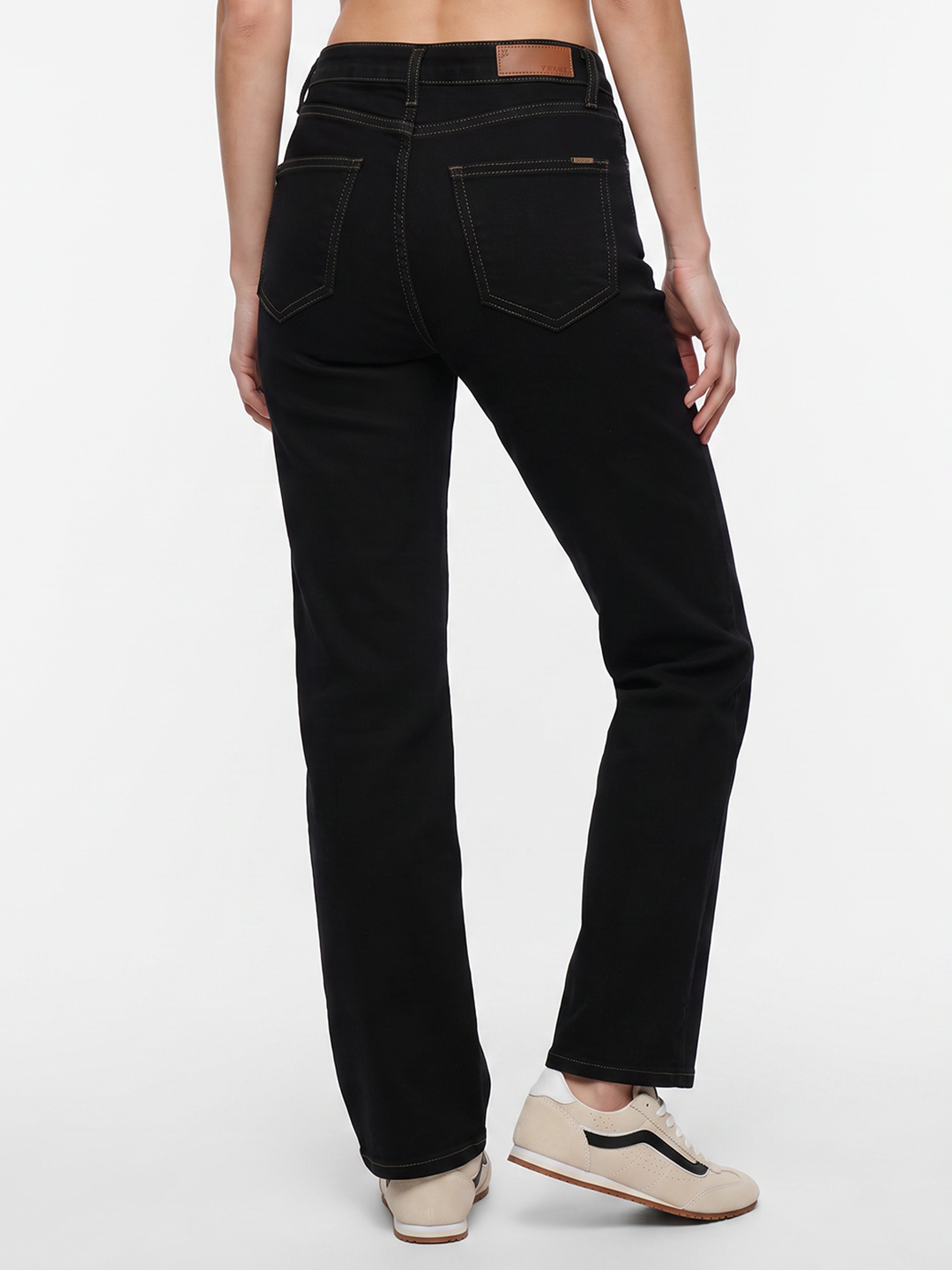 Women Black High-Rise Straight Fit Jeans
