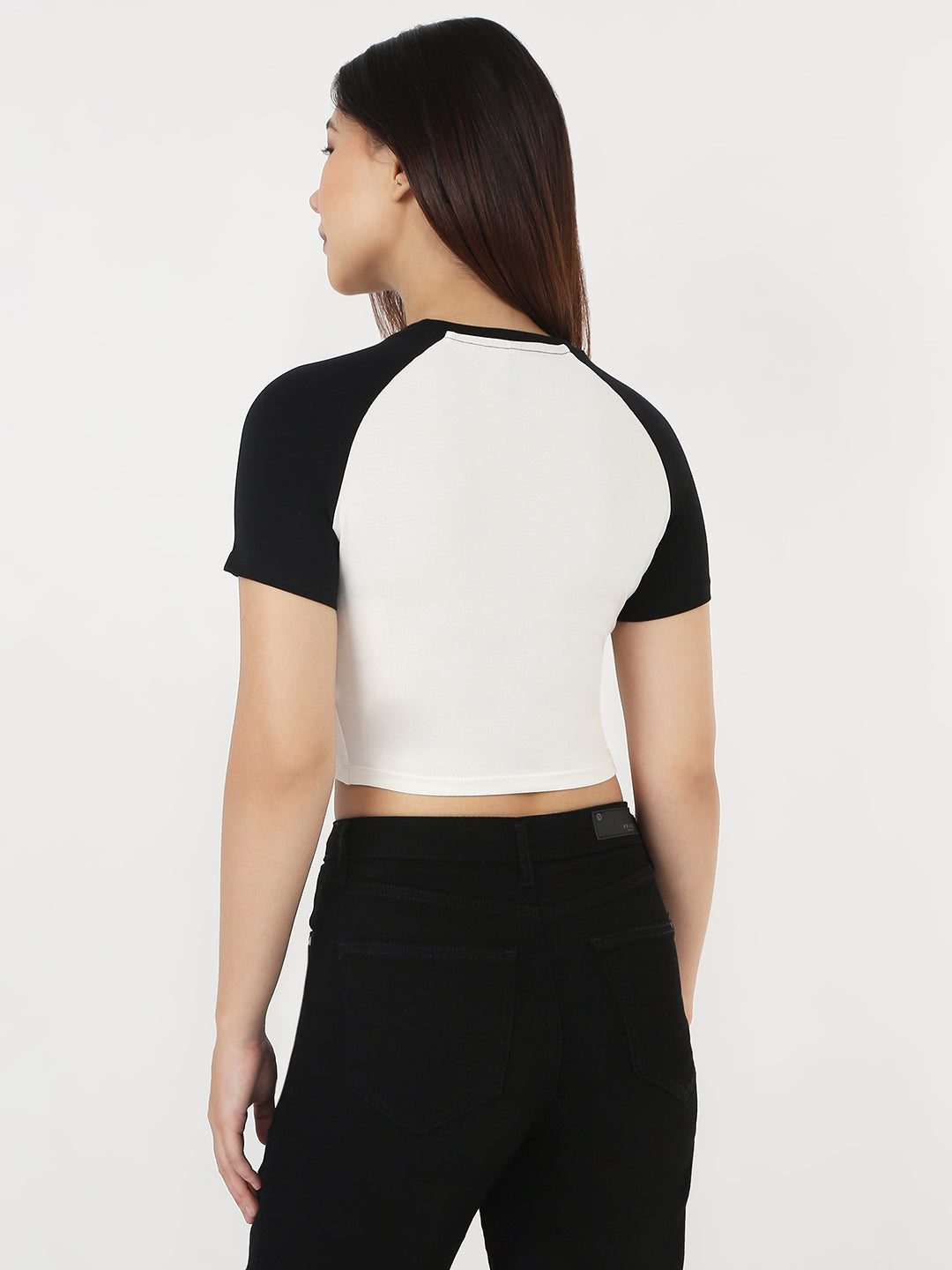 Women Ivory/Black Slim Genz Tees