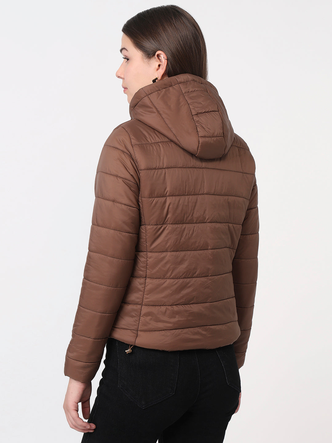 Women Sepia Slim Fit Winter Jacket