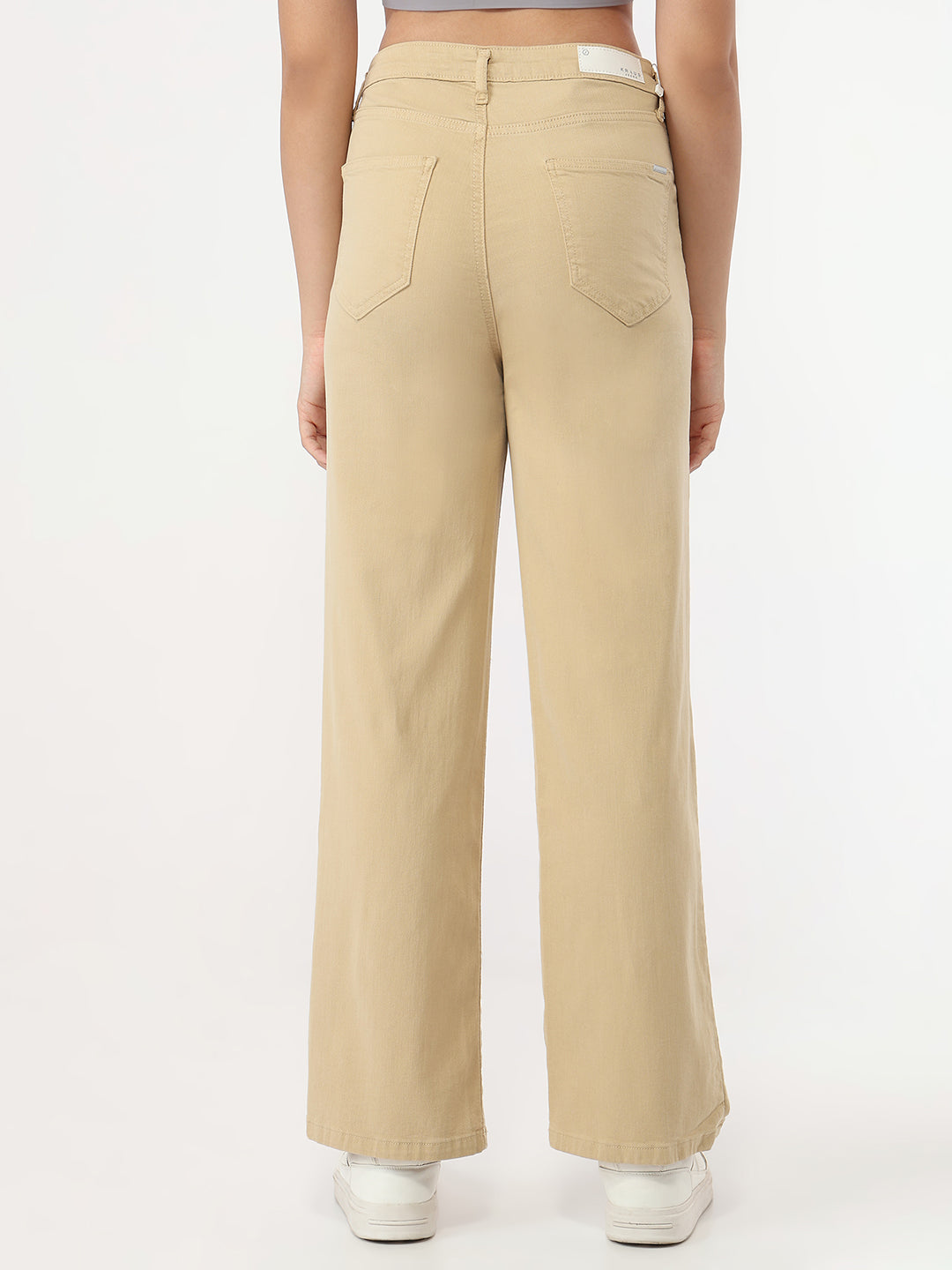 Women Oatmilk High-Rise Straight Fit Jeans