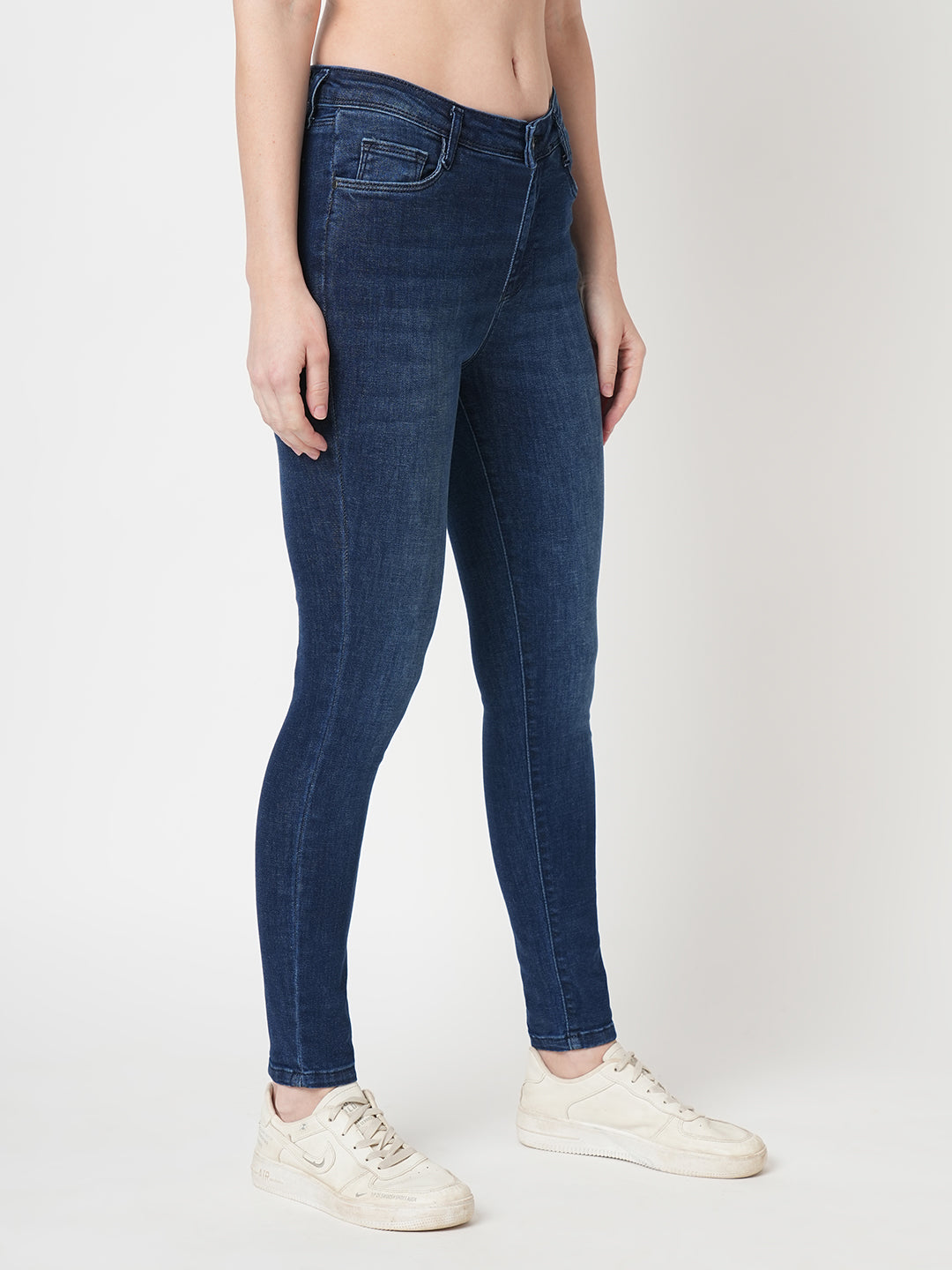 Women Blue High-Rise Skinny Jeans