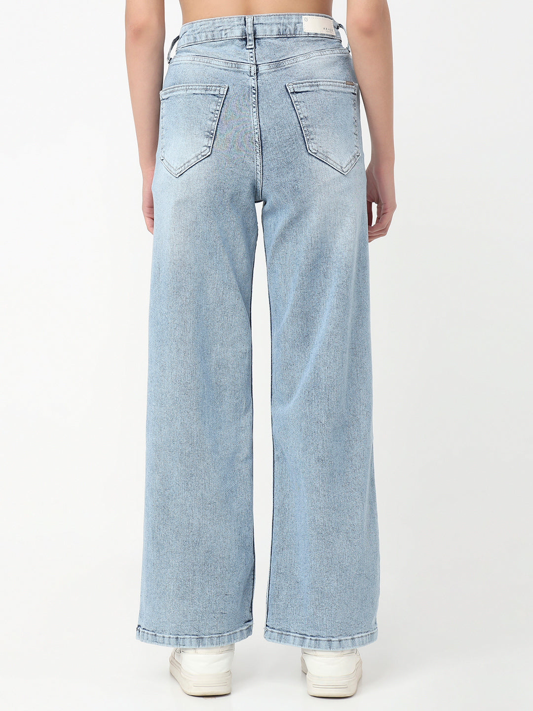 Women Light Blue High-Rise Straight Fit Jeans