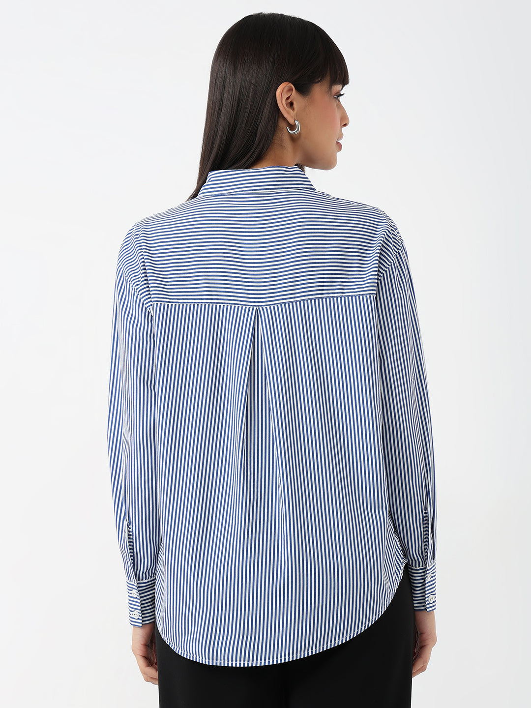 Women Blue/White Oversize Shirt