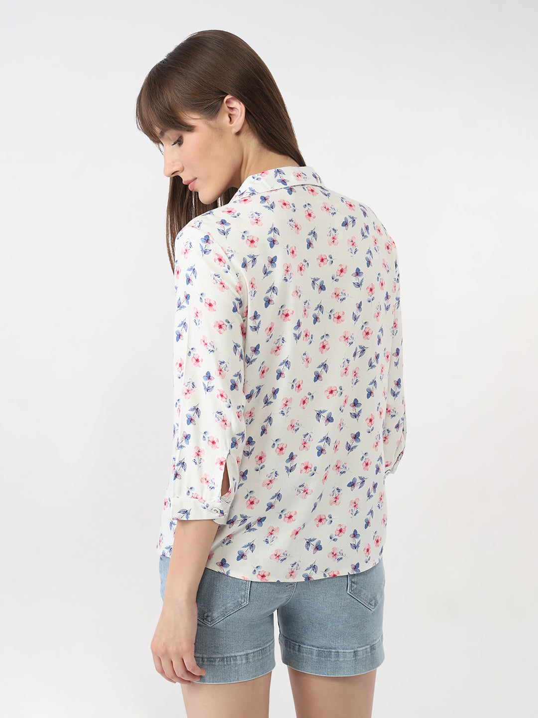Women Floral Print Slim Shirt