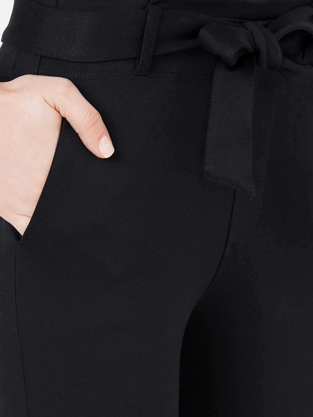 Women Black High-Rise Treggings