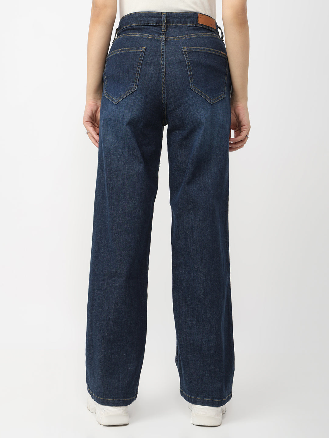 Blue High-Rise Wide Leg Jeans